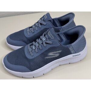 SKECHERS 7.5 Go Walk Flex Grand Entry Light Blue Womens Slip On Sneakers EUC